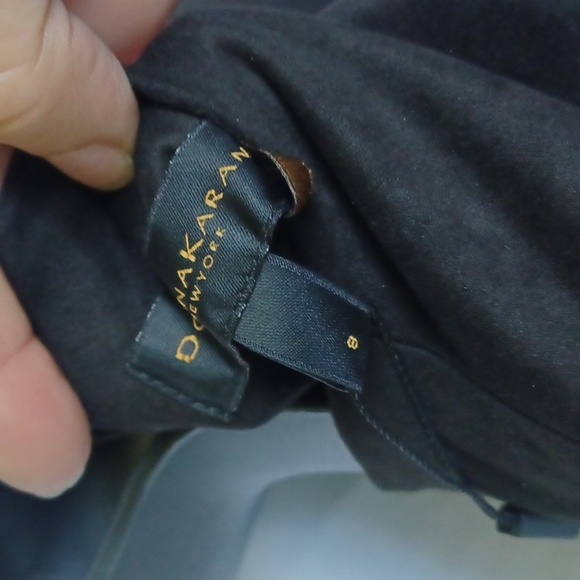 Donna Karan Black Label Velvety Long Sleeve Sheath Dress, twist front, back zip - Picture 6 of 6